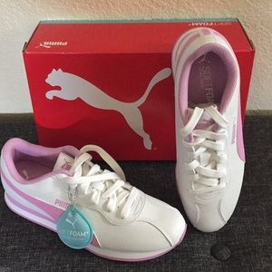 Pink & White Puma sneakers sz 6C ( youth )